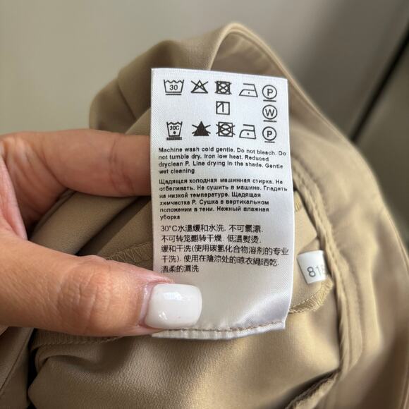 Escada Sand Dune Color Straight Leg Zipper Pocket Trousers Women's Size 44 / 14 - Picture 3 of 12